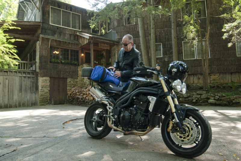 George Brown with his Motorcycle at the Fryemont.