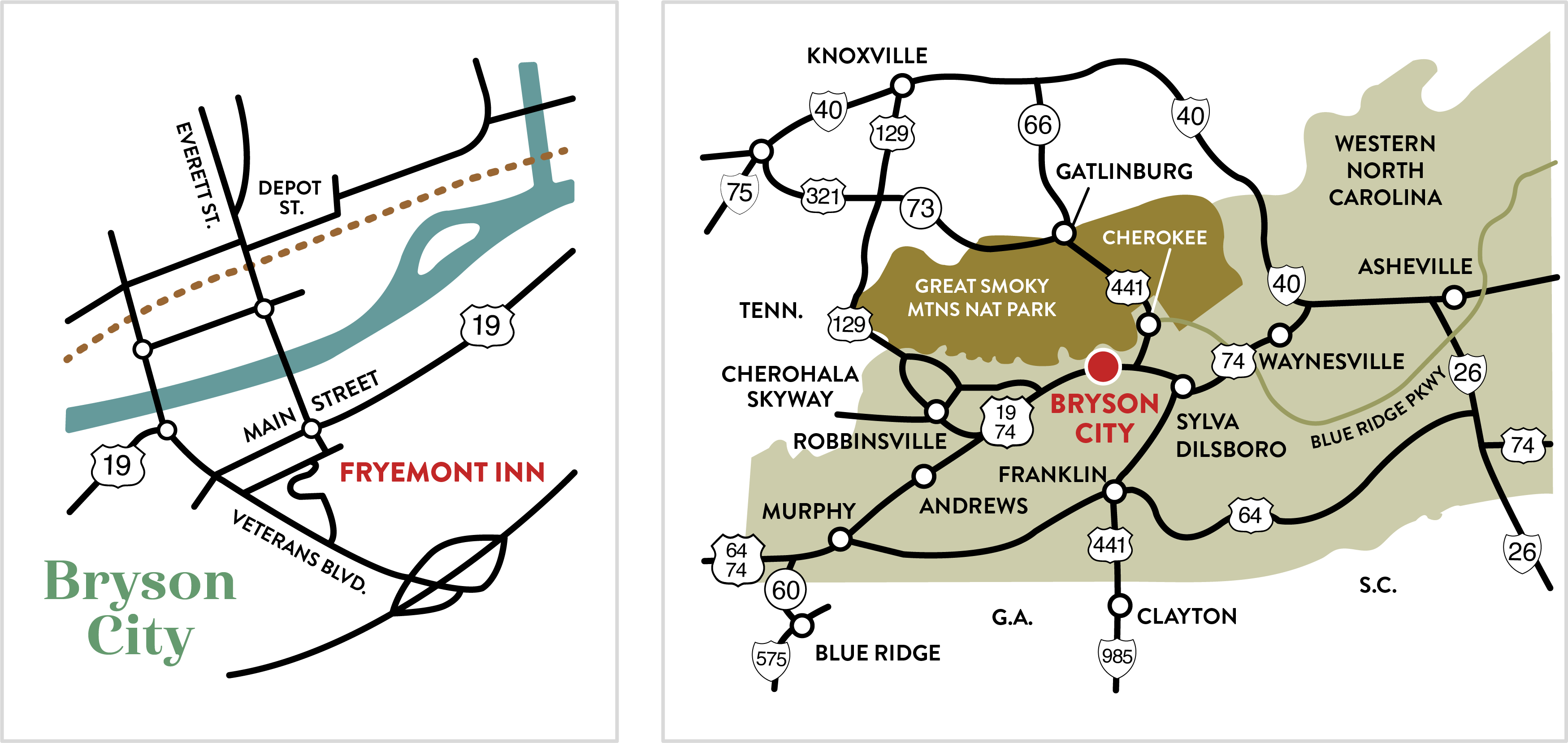 Maps to Fryemont Inn